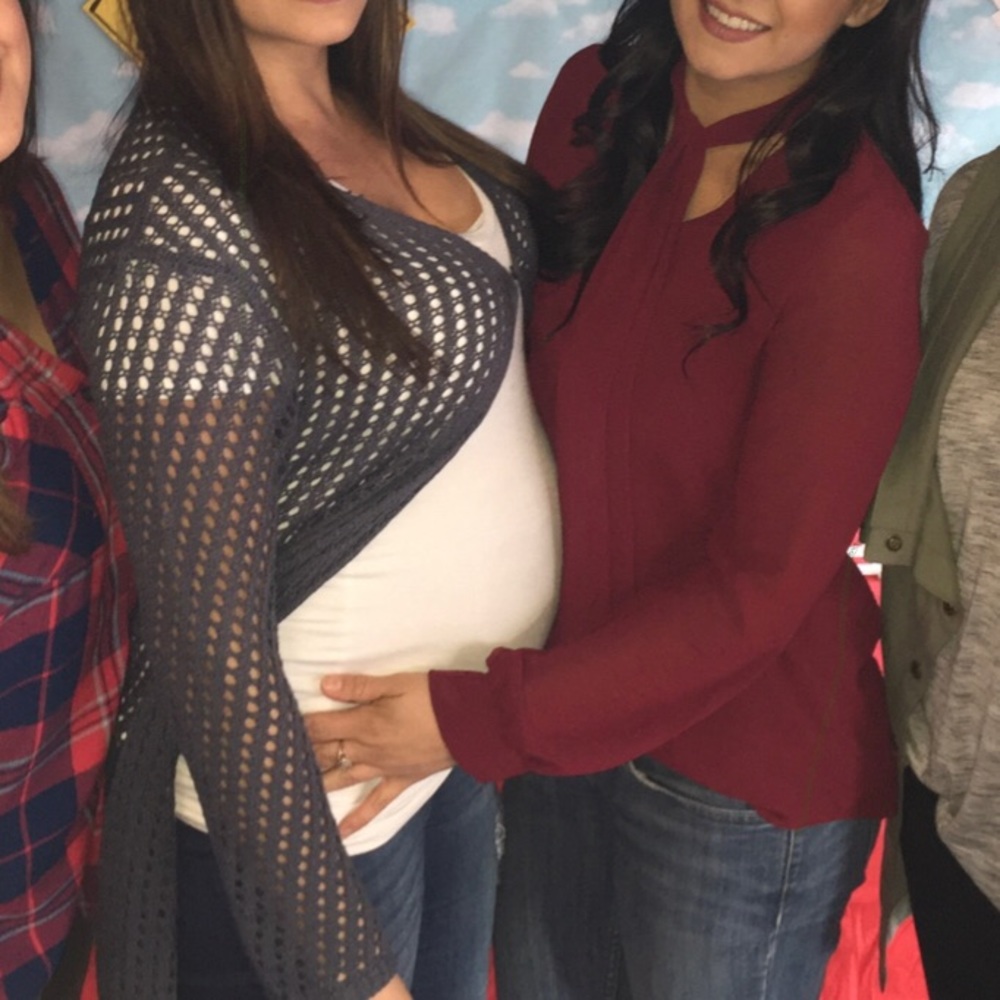 Pinkblush Blue Long Crochet Sweater Duster